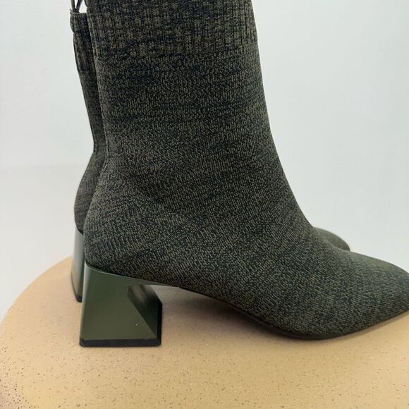 Vivaia Women’s Regina Peo Dark Olive Square-Toe Water-Repellent Heeled Boots - Picture 4 of 15